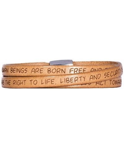 Human Rights Leather Bracelet BR1 Engraved Human Rights Nature 54.0 Centimeters $21.60 Bracelets