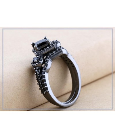 2.10 ctw Black Rhodium Plated Princess Diamond Bridal Chevron Engagement Ring Set in 925 Sterling Silver 4.5 $114.16 Others