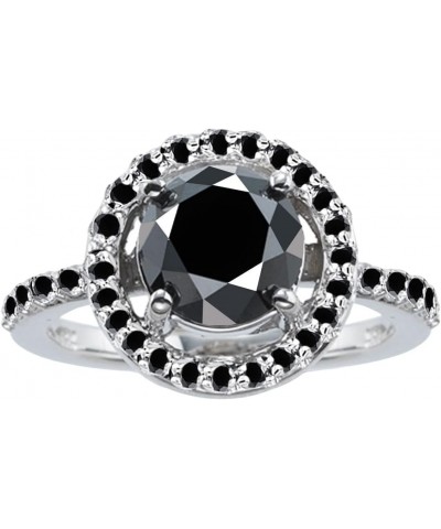 3.57 ct Opaque Round Cut Moissanite Solitaire Engagement & Wedding Ring Black Color $16.59 Others