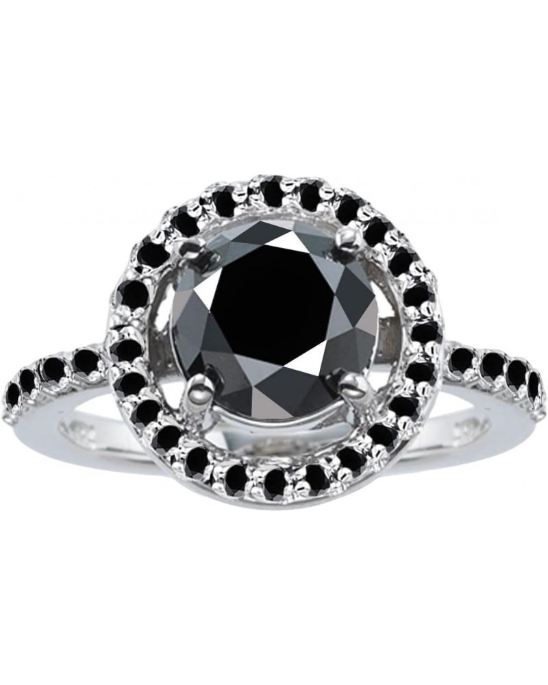 3.57 ct Opaque Round Cut Moissanite Solitaire Engagement & Wedding Ring Black Color $16.59 Others