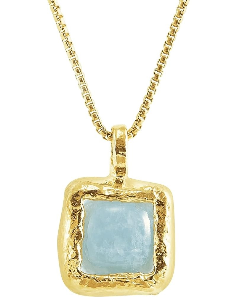 'Mediterra' Natural Aquamarine Necklace in 14K Gold-Plated Sterling Silver, 16" + 2 18.0 Inches $33.00 Necklaces