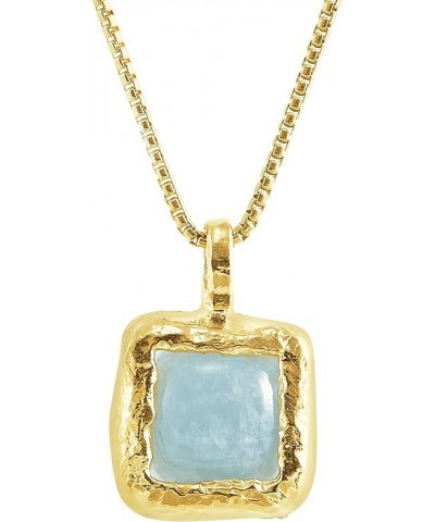 'Mediterra' Natural Aquamarine Necklace in 14K Gold-Plated Sterling Silver, 16" + 2 18.0 Inches $33.00 Necklaces