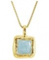 'Mediterra' Natural Aquamarine Necklace in 14K Gold-Plated Sterling Silver, 16" + 2 18.0 Inches $33.00 Necklaces