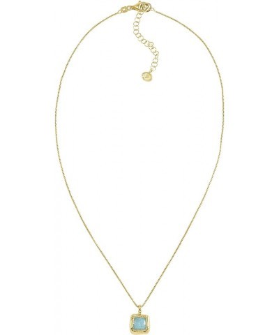 'Mediterra' Natural Aquamarine Necklace in 14K Gold-Plated Sterling Silver, 16" + 2 18.0 Inches $33.00 Necklaces