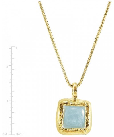 'Mediterra' Natural Aquamarine Necklace in 14K Gold-Plated Sterling Silver, 16" + 2 18.0 Inches $33.00 Necklaces