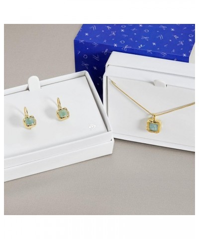 'Mediterra' Natural Aquamarine Necklace in 14K Gold-Plated Sterling Silver, 16" + 2 18.0 Inches $33.00 Necklaces