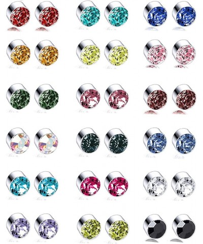 Torniro 18 Pairs Magnetic Stud Earrings Colors CZ Clip on Non Piercing Fake Stud Earrings Set for Women 4mm 6mm B:6MM $9.27 E...