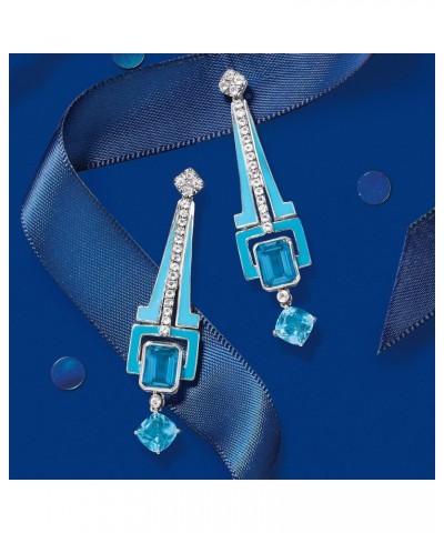 6.90 ct. t.w. London, Sky and White Topaz Drop Earrings With Blue Enamel in Sterling Silver $125.40 Earrings