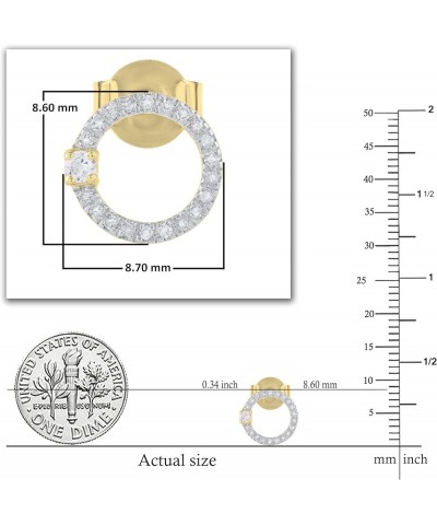 0.15 Carat (ctw) Round White Diamond Open Circle Stud Earrings for Women in 14K Gold Yellow Gold Push Back $73.36 Earrings