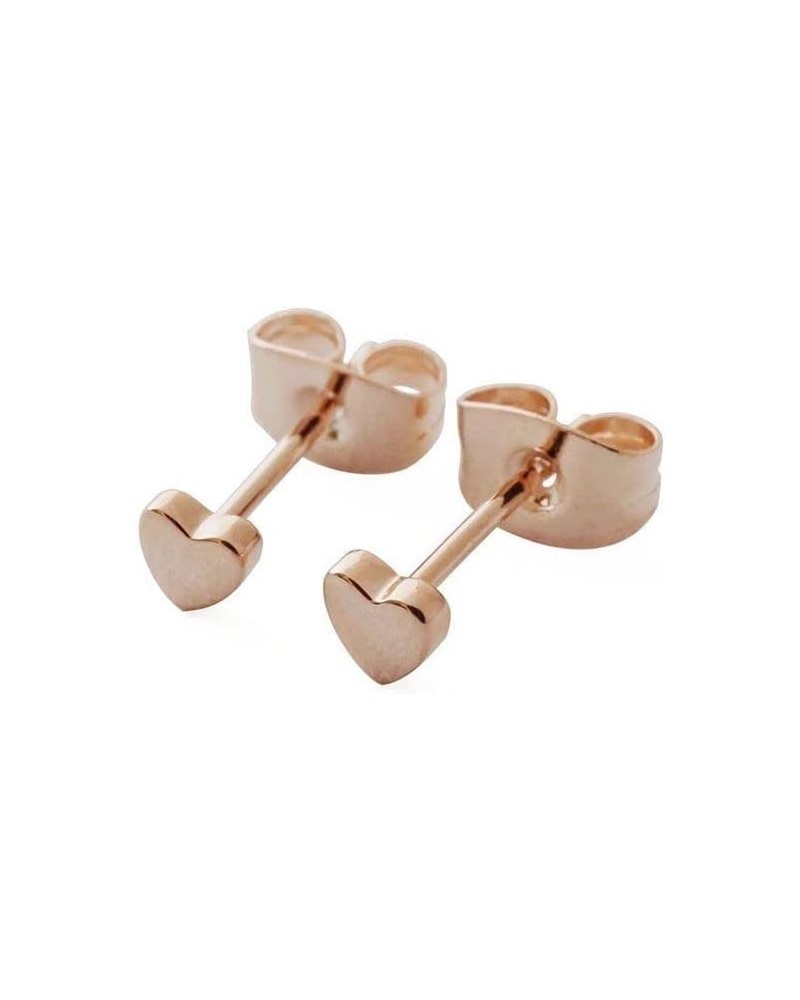 Tiny Heart Stud Earrings in Gold, Rose Gold, or Silver | Minimalist, Delicate Jewelry Rose Gold $10.25 Earrings