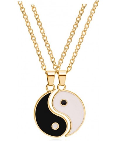 Yinyang Bff Couples Pendant Necklace 2Pcs Matching Puzzle Pendant Necklaces for Women Men Friendship Boyfriend Girlfriend Jew...