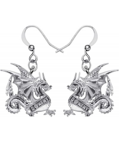 Enamel Alloy Mythical Dragon Earrings Dinosaur Dangle Novelty Jewelry Charms Gifts for Women Girls Multi $9.51 Earrings