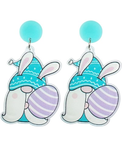 Easter Earring Bunny Rabbit Eggs Gnome Drop Dangle Earrings Acrylic Easter Animal Earrings Holiday Jewelry Gift for Women Gir...