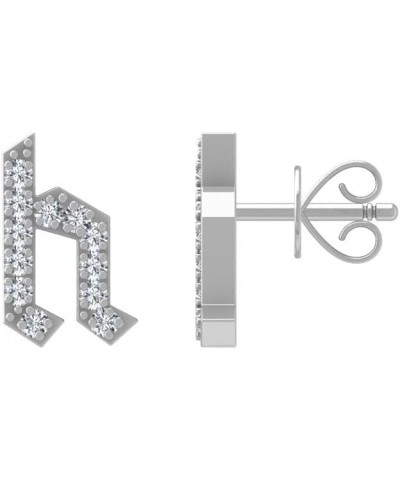 Sterling Silver Lab Grown Diamond Initial Letter "a - z" Stud Earrings (1/10 cttw, D-F Color, VS Clarity) Letter "h $36.00 Ea...