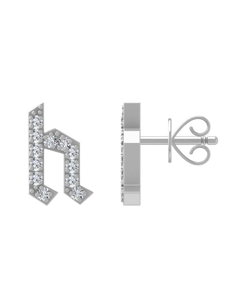 Sterling Silver Lab Grown Diamond Initial Letter "a - z" Stud Earrings (1/10 cttw, D-F Color, VS Clarity) Letter "h $36.00 Ea...