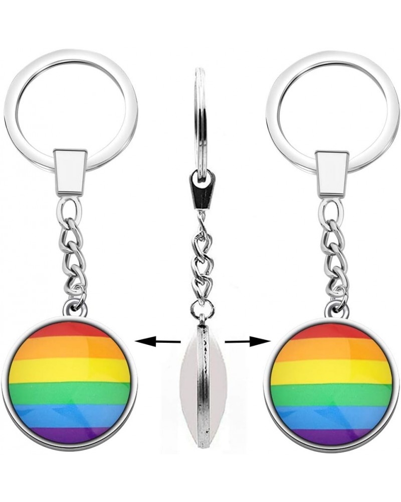 LGBT Rainbow Gay & Lesbian Pride Bisexual Pride Transgender Pride Double-Sided Glass Ball Pendant Keychain Rainbow Flag K $8....