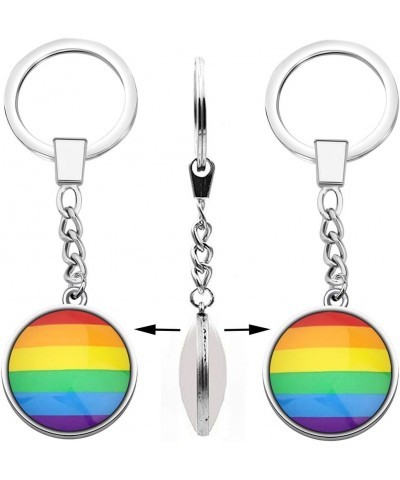 LGBT Rainbow Gay & Lesbian Pride Bisexual Pride Transgender Pride Double-Sided Glass Ball Pendant Keychain Rainbow Flag K $8....