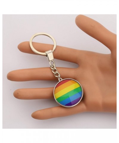 LGBT Rainbow Gay & Lesbian Pride Bisexual Pride Transgender Pride Double-Sided Glass Ball Pendant Keychain Rainbow Flag K $8....