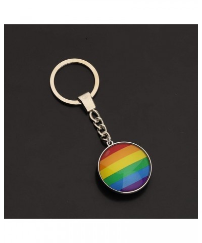 LGBT Rainbow Gay & Lesbian Pride Bisexual Pride Transgender Pride Double-Sided Glass Ball Pendant Keychain Rainbow Flag K $8....