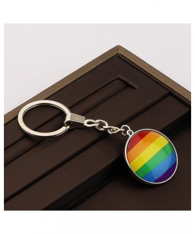 LGBT Rainbow Gay & Lesbian Pride Bisexual Pride Transgender Pride Double-Sided Glass Ball Pendant Keychain Rainbow Flag K $8....