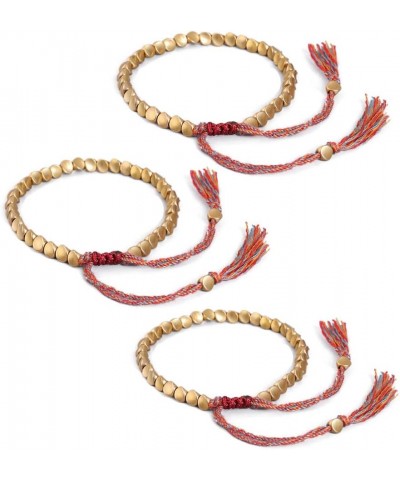 1-3Pcs Tibetan Copper Beads Bracelet Adjustable Handmade Braided Bracelet For Men And Women Style 1-3PCS $10.70 Bracelets