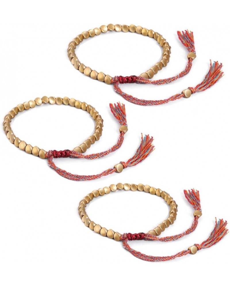 1-3Pcs Tibetan Copper Beads Bracelet Adjustable Handmade Braided Bracelet For Men And Women Style 1-3PCS $10.70 Bracelets