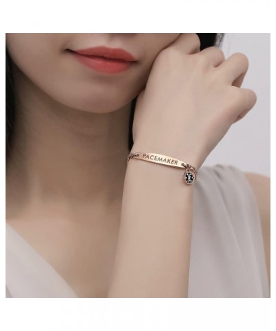 Medical id bracelets for women 7-8.5 inch Fashion Rose gold Medical alert ID bracelets Rose Gold pacemaker $14.49 Bracelets