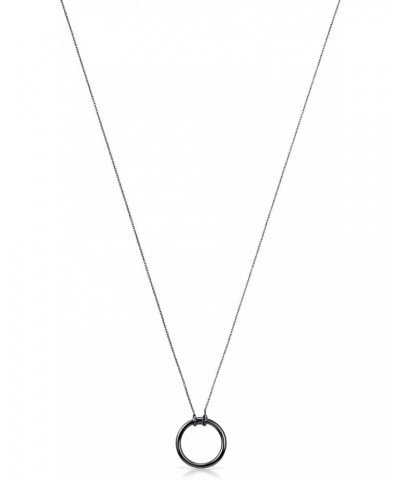 Dark Sterling Silver Plated Circle Necklace $48.08 Necklaces