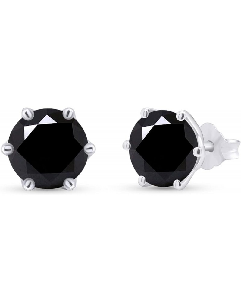 Black Moissanite Stud Earrings 2ct 925 Sterling Silver Gold Plated Ear Studs for Women white-gold-plated-silver $23.36 Earrings