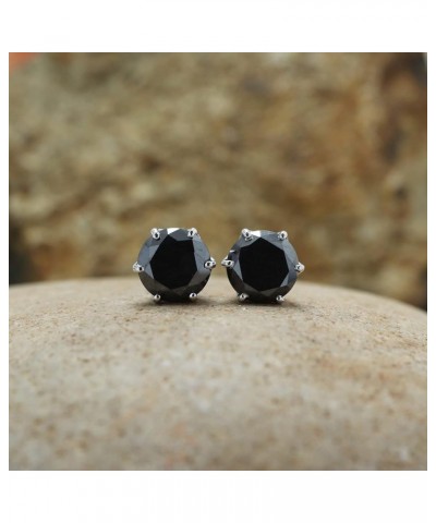 Black Moissanite Stud Earrings 2ct 925 Sterling Silver Gold Plated Ear Studs for Women white-gold-plated-silver $23.36 Earrings