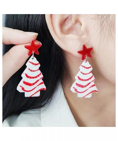 Christmas Earrings Colourful Acrylic Christmas Tree Earrings Christmas Holiday Earrings Christmas Jewelry Gifts for Women Gir...