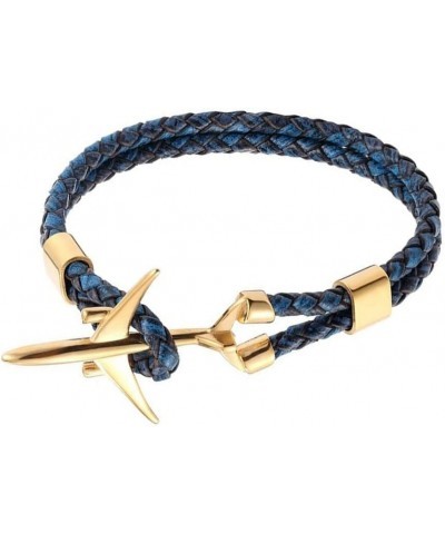 Ramaix Airplane Anchor Bracelet Genuine Multilayer Leather Rope Charm Pilot Jewelry Flight Attendants Fashion Aviator Style f...