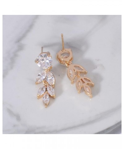 Cubic Zirconia Cluster Wedding Earrings for Brides Bridesmaids Elegant Round Marquise CZ Bridal Jewelry Crystal Dangling Drop...