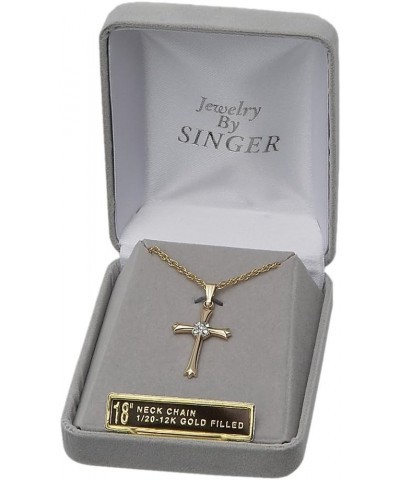 Gold Filled Cross Pendants Necklace Religious Jewelry, 3/4 Inch Heart Design 10KT $24.66 Necklaces