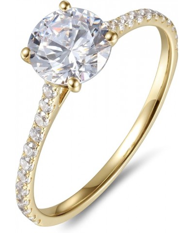 1Ct Halo Solitaire Cubic Zirconia Promise Engagement Ring in 14K Rose Gold White Gold Yellow Gold, 1.70cttw Yellow Gold $102....