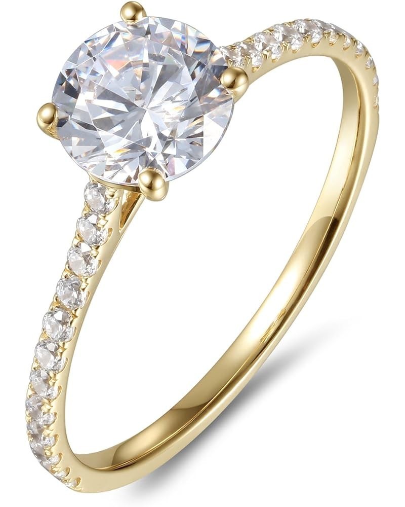 1Ct Halo Solitaire Cubic Zirconia Promise Engagement Ring in 14K Rose Gold White Gold Yellow Gold, 1.70cttw Yellow Gold $102....