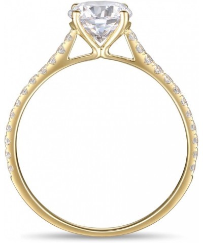 1Ct Halo Solitaire Cubic Zirconia Promise Engagement Ring in 14K Rose Gold White Gold Yellow Gold, 1.70cttw Yellow Gold $102....