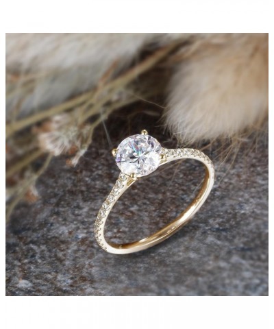 1Ct Halo Solitaire Cubic Zirconia Promise Engagement Ring in 14K Rose Gold White Gold Yellow Gold, 1.70cttw Yellow Gold $102....