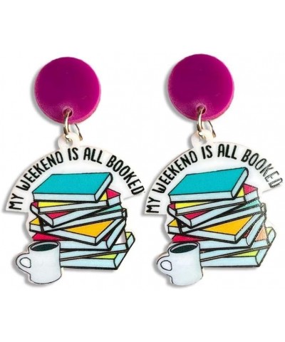 Acrylic Reading Book Earrings Coffee Flowers Love Reading Earrings Student Teacher Earrings Teacher Gift Teach Book $5.35 Ear...