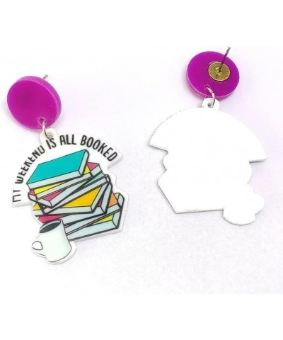 Acrylic Reading Book Earrings Coffee Flowers Love Reading Earrings Student Teacher Earrings Teacher Gift Teach Book $5.35 Ear...