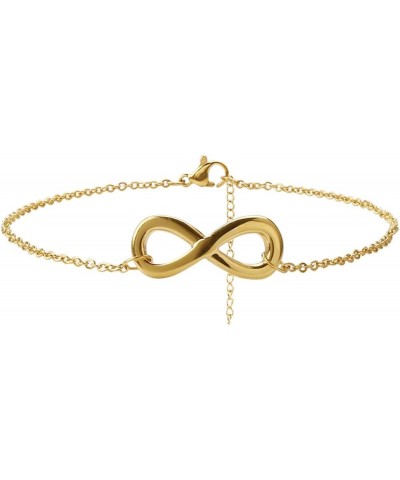 Stainless Steel Infinity Charm Holiday Party Lovers Wedding Valentines Strand Bracelet Gold $6.26 Bracelets