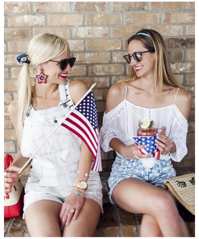 American Flag Earrings Red Blue White Lips Star Beaded Dangle Earrings 4th of July Patriotic Drop Earrings Independence Day J...