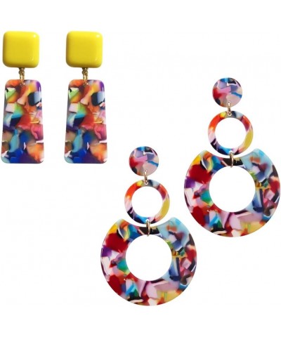 Acrylic Earrings for Women Multicolor Resin Earrings for Girl Statement Dangles Drop Earrings EH-Ntyle 39 $8.39 Earrings