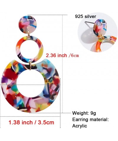 Acrylic Earrings for Women Multicolor Resin Earrings for Girl Statement Dangles Drop Earrings EH-Ntyle 39 $8.39 Earrings