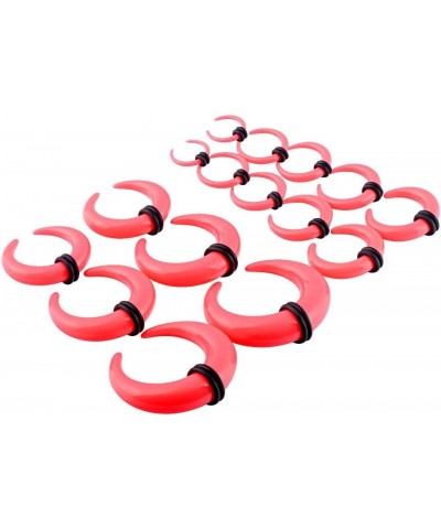 16PCS Acrylic Ear Tapers Plugs Spirial Crescent Gauges Expander Set Horseshoe Taper Piercing Jewelry Set 14G-00G Red Sand $7....