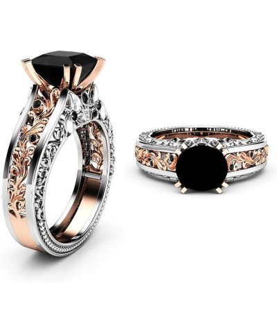 Separation Engagement Ring Rose Color Fashion Wedding Gold Women Floral Rings Costume Ring (Black, 7) Black 8 $9.54 Bracelets