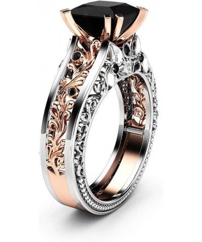 Separation Engagement Ring Rose Color Fashion Wedding Gold Women Floral Rings Costume Ring (Black, 7) Black 8 $9.54 Bracelets