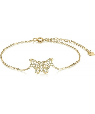 14k Yellow Gold Butterfly Jewelry for Women Fine Gold Filigree Celtic Knot Jewelry Gifts for Her Butterfly Bracelet $78.75 Ne...