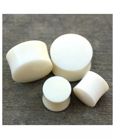 Pair of Organic White Buffalo Bone Saddle Ear Plug //Choose Size// 0 GA (8mm) $9.81 Body Jewelry