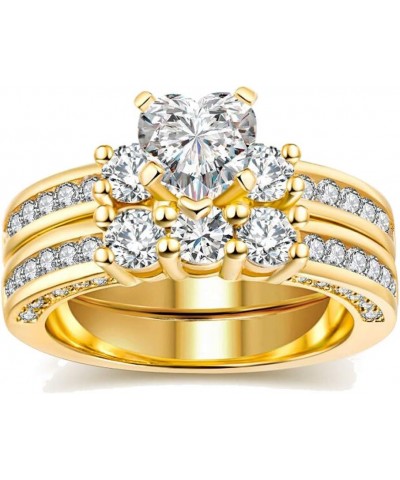 Yellow Gold Filled Bridal Sets Marquise cut Cz Engagement Ring 2pcs Womens Wedding Ring Sets Gold02 8 $14.09 Sets